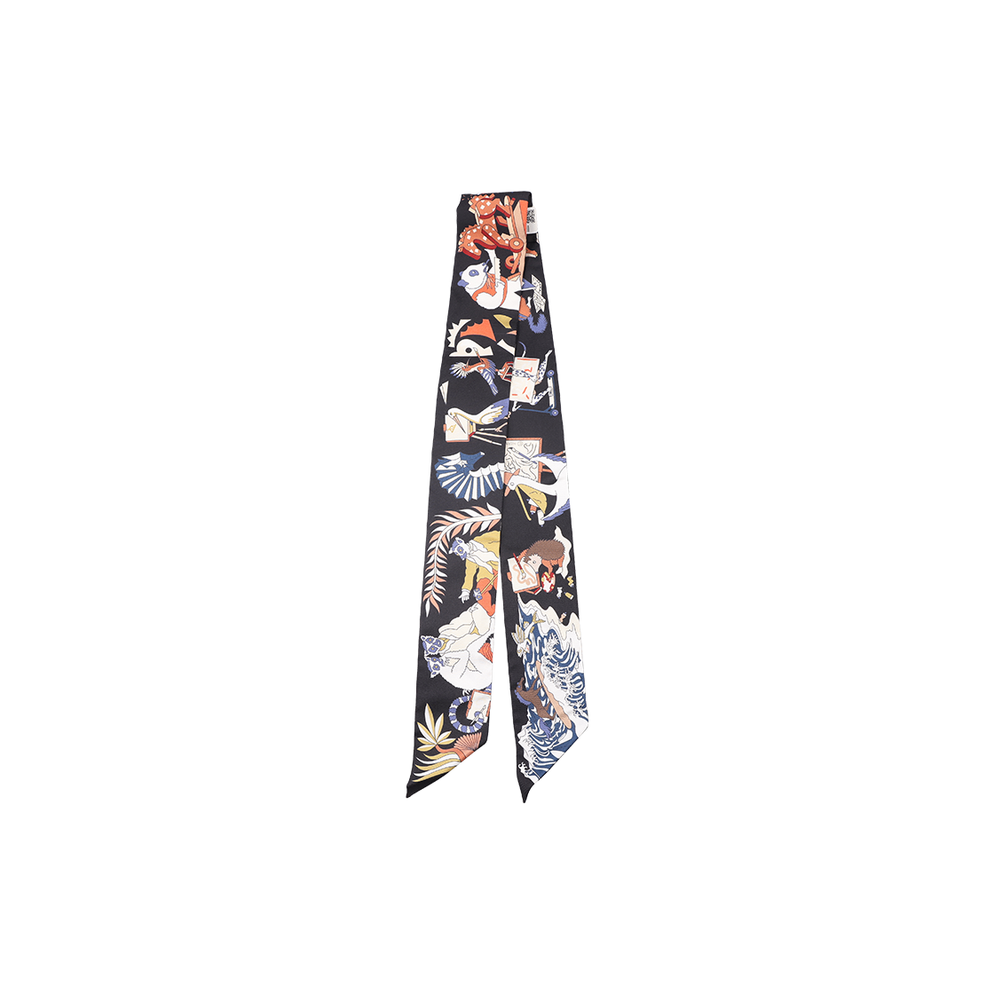 IT32QFA943JU Hermes Academia Hippica Twilly Silk & Noir Blanc Terracotta