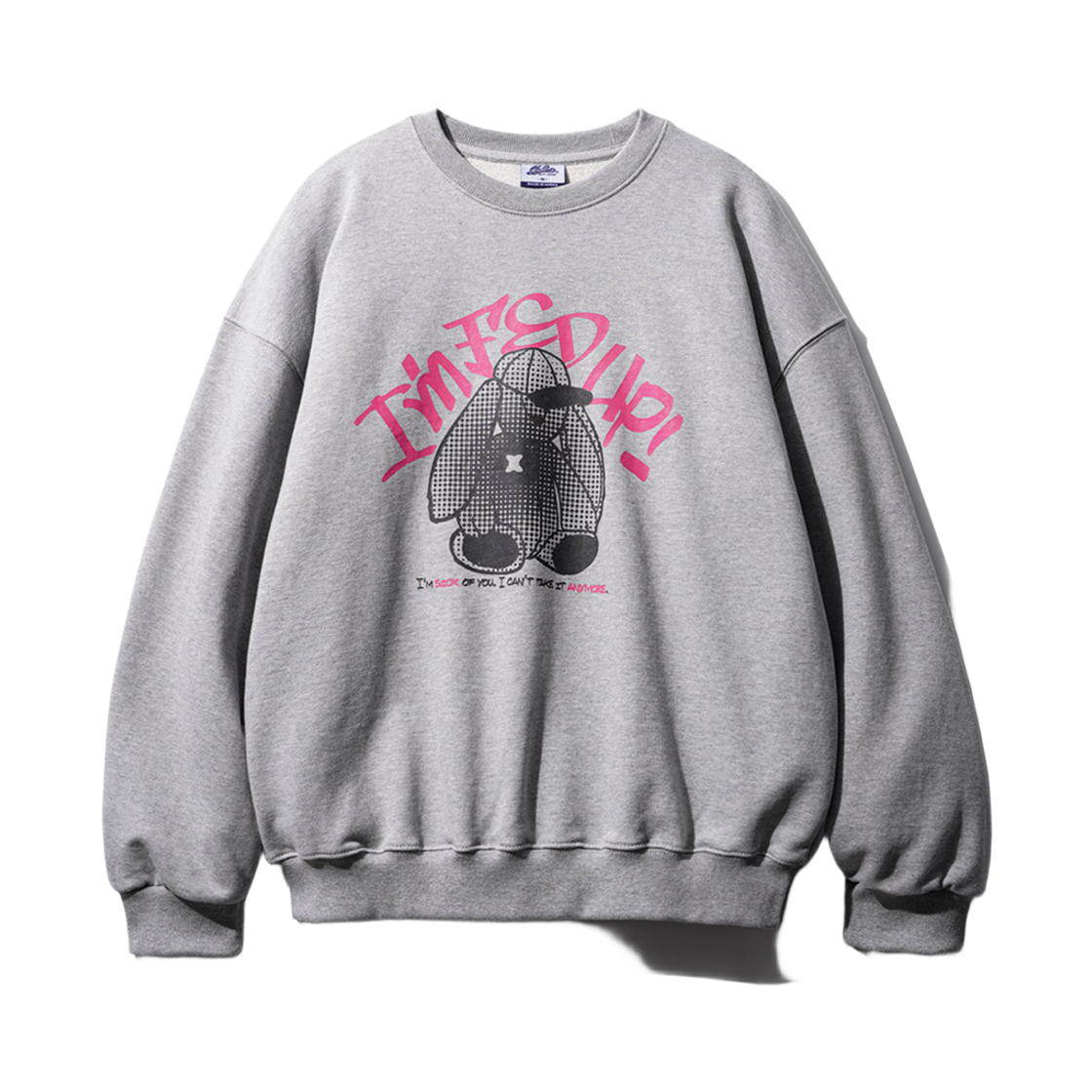 JJMT9171_gray_29 PUNCHLINE Fed Up Sweatshirts Gray JJMT9171