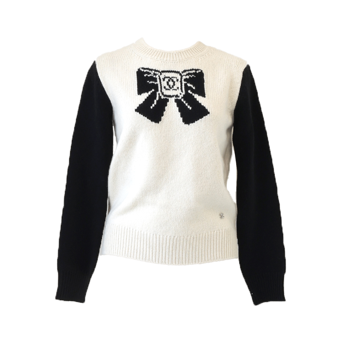 IT9F97HN2ORE Chanel 25N Coco Neige Ribbon Pullover Knit