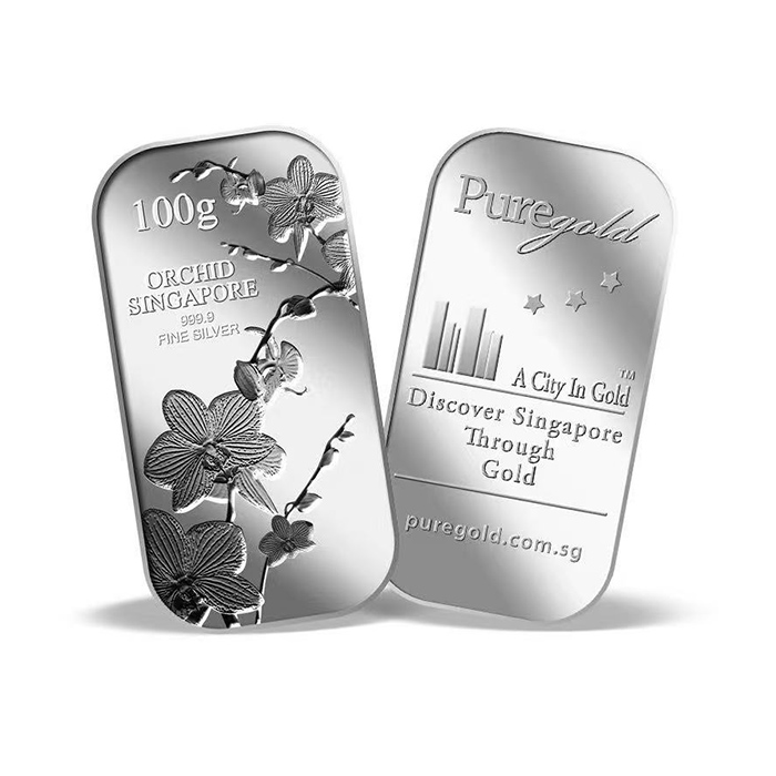 퓨어골드 24K 순금 싱가폴 프리미엄 실버바 100g 난초 (해외배송)(puregoldsg Orchid 100g Silver Bar (Overseas Shipping)) - 3