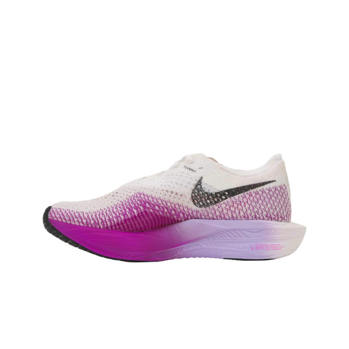 (W) 나이키 줌X 베이퍼플라이 넥스트% 3 화이트 비비드 퍼플((W) Nike ZoomX Vaporfly Next% 3 White Vivid Purple) - 3