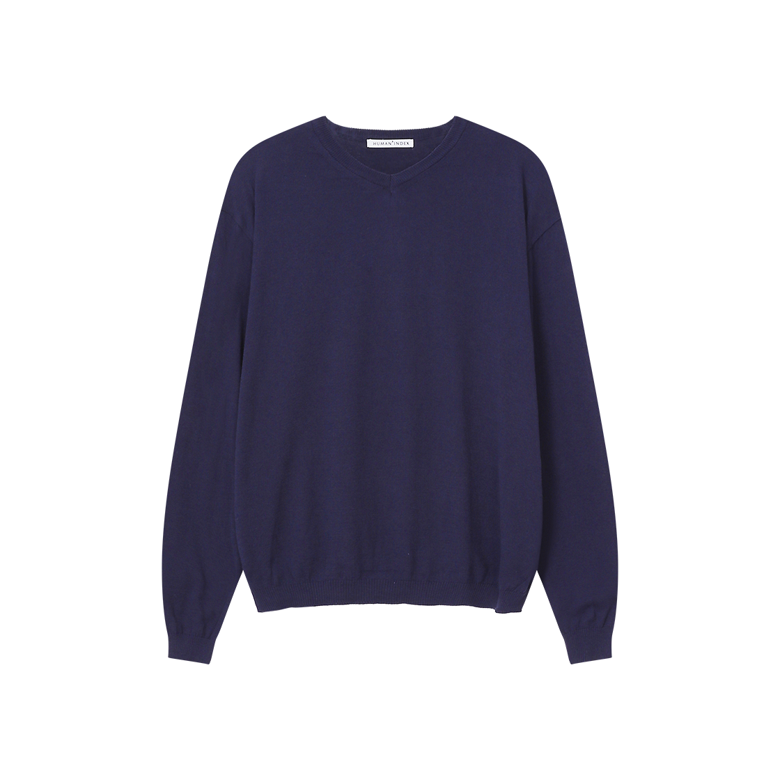 HM6LKN0011JC Polyteru Human Index Light V-Neck Knit Purple Navy