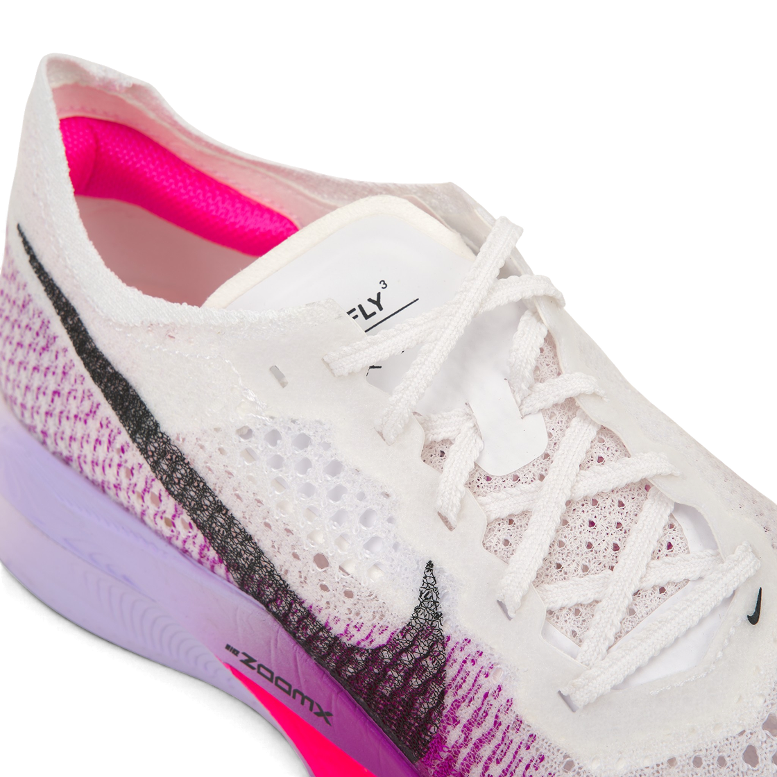 (W) 나이키 줌X 베이퍼플라이 넥스트% 3 화이트 비비드 퍼플((W) Nike ZoomX Vaporfly Next% 3 White Vivid Purple) - 7