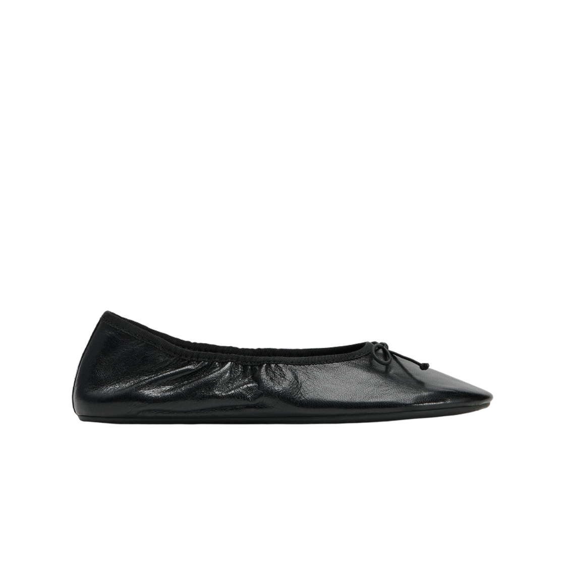 3531/810/800 (W) Zara Shearling Leather Flat Shoes Black