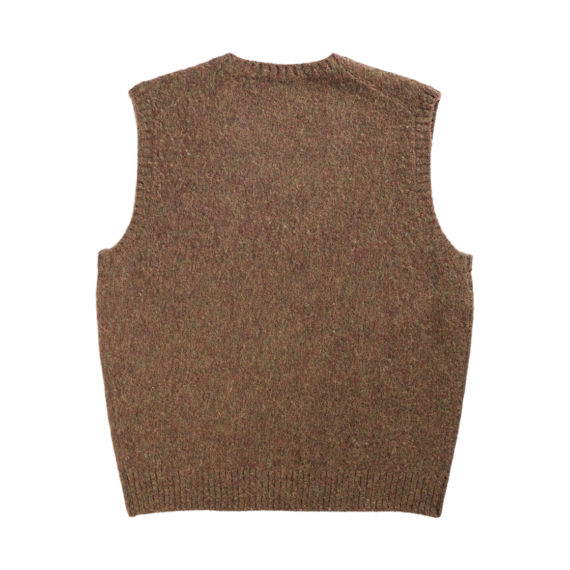 건지울른스 셔틀랜드울 브이넥 베스트 브러쉬드 브라운(Guernsey Woollens Shetland Wool V Neck Vest Brushed Brown) - 2