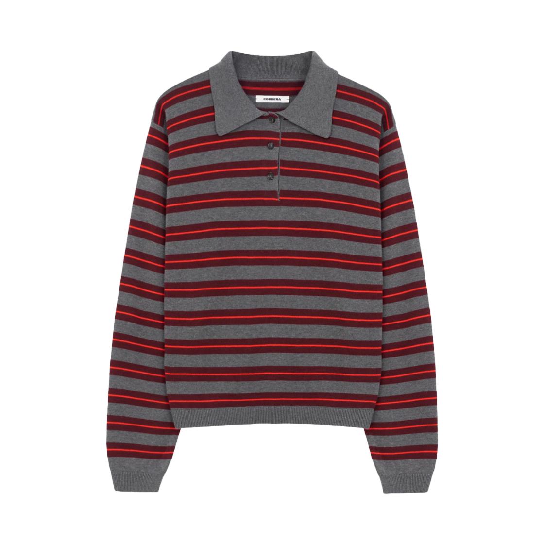 KW6DKNPCD16RD Cordera Women Organic Cotton Striped Polo Red -  26FW