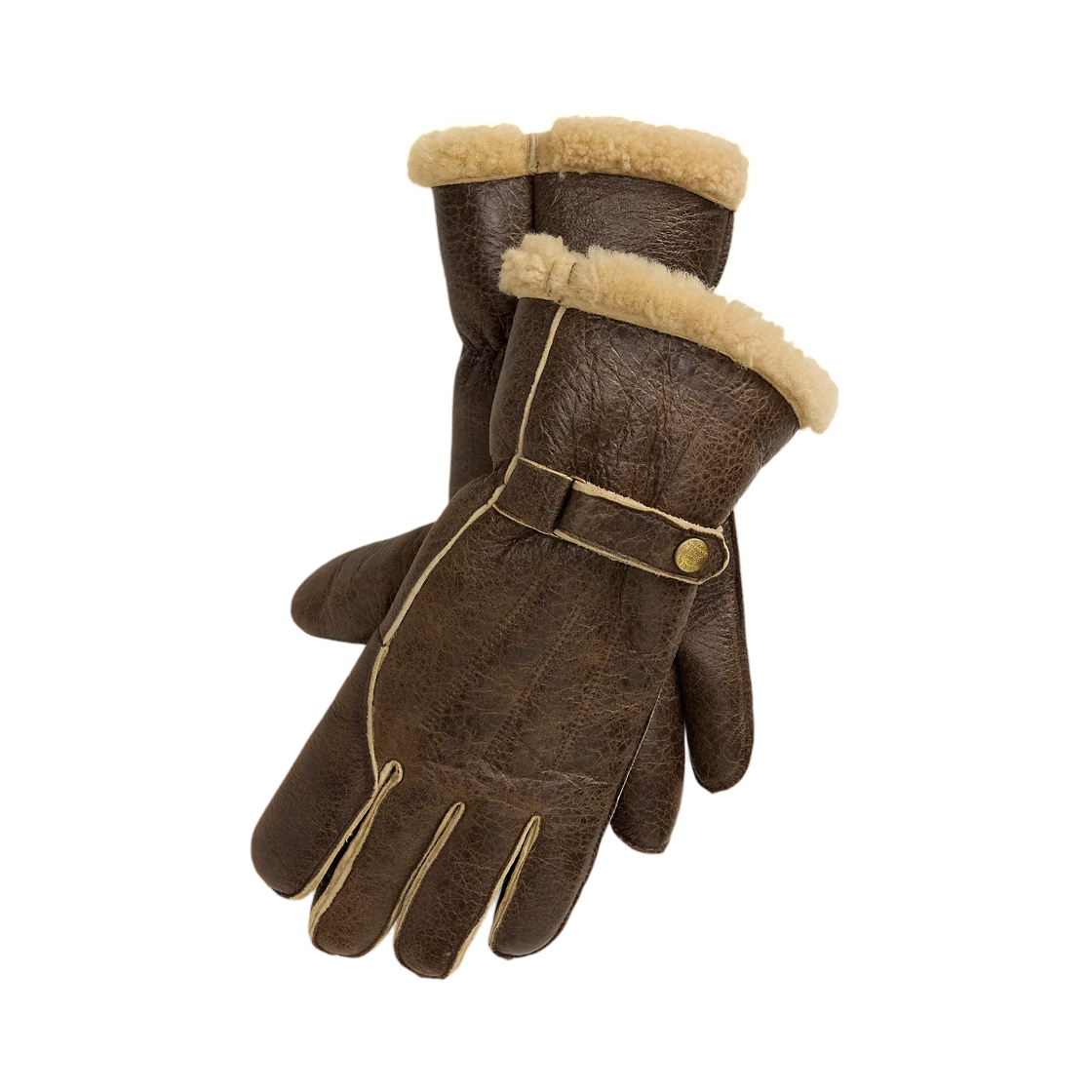 더블 알엘 시얼링 글로브 브라운 크림(Double RL Shearling Gloves Brown Cream)