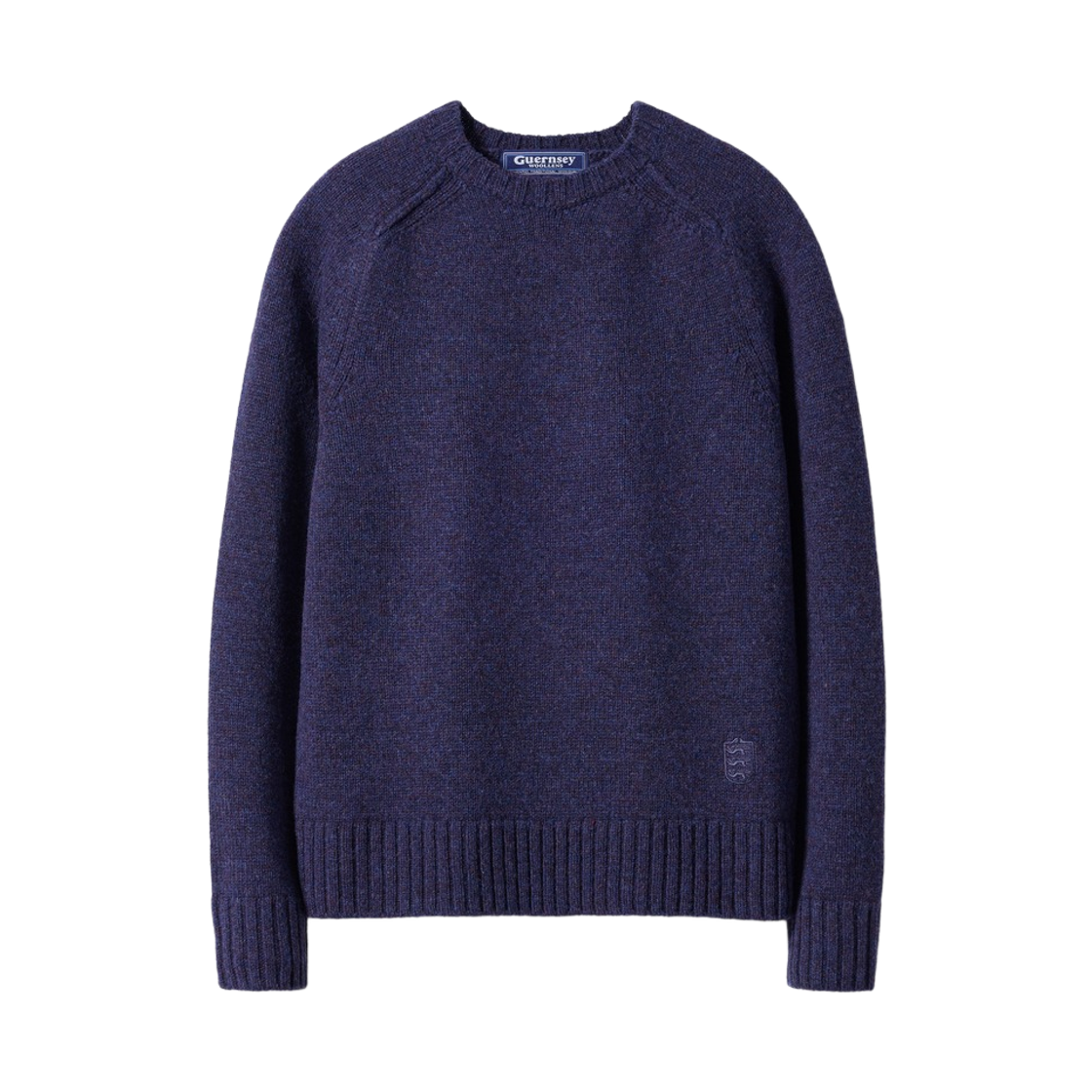GW26CKN04-PP Guernsey Woollens Shetland Wool Structure Saddle Crewneck Sweater Dusk Purple