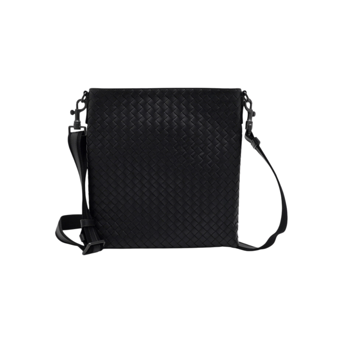 IT93WG2VHSB9 Bottega Veneta Black Intrecciato Men Messenger Bag