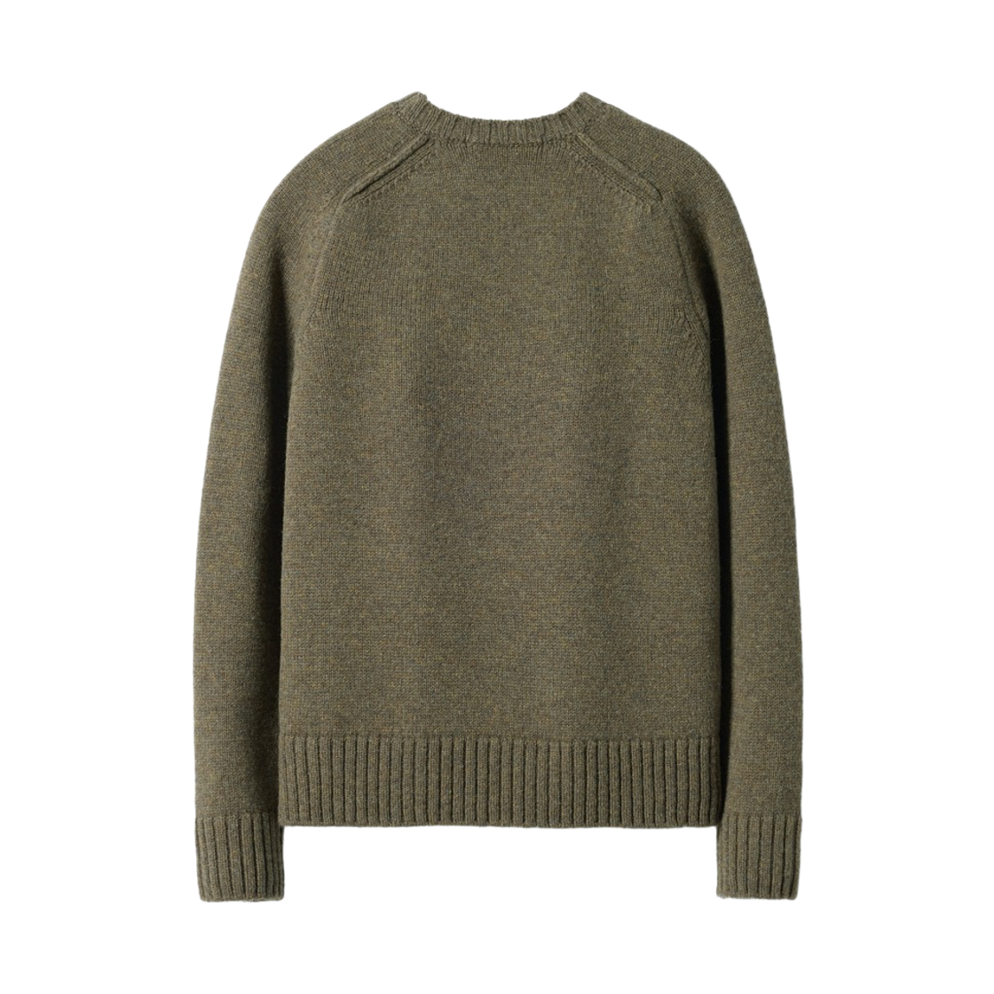 건지울른스 셔틀랜드울 스트럭쳐 새들 크루넥 스웨터 올리브(Guernsey Woollens Shetland Wool Structure Saddle Crewneck Sweater Olive) - 2