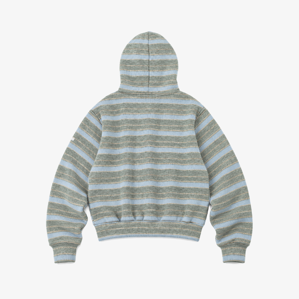 언스테디마켓 스트라이프 니트 후드집업 그레이(Unsteady Market Stripe Knit Zip-Up Hoodie_Grey) - 2