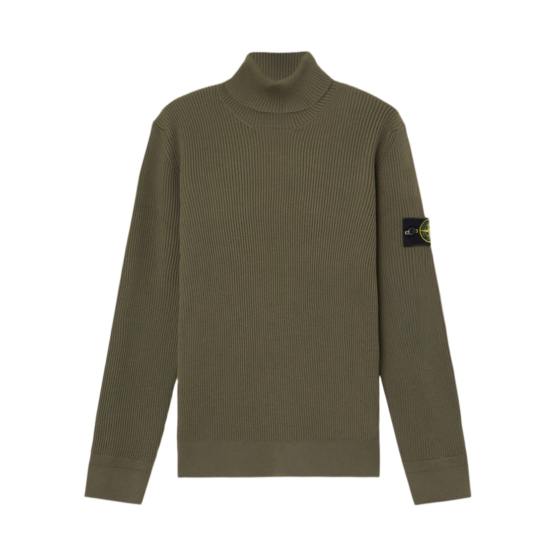 L2S1551000-52S00C2-V005G Stone Island 5100052 Full Rib RWS Wool Regular-Fit Turtleneck Jumper with Fine-Ribbed Trims Military Green - 26FW