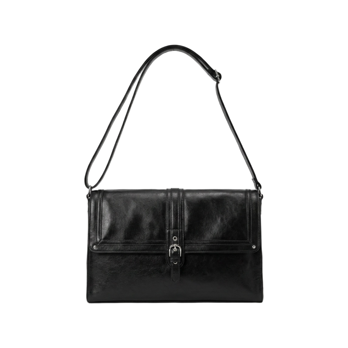 20 Conceptide FRAY Flap Shoulder Bag_Black