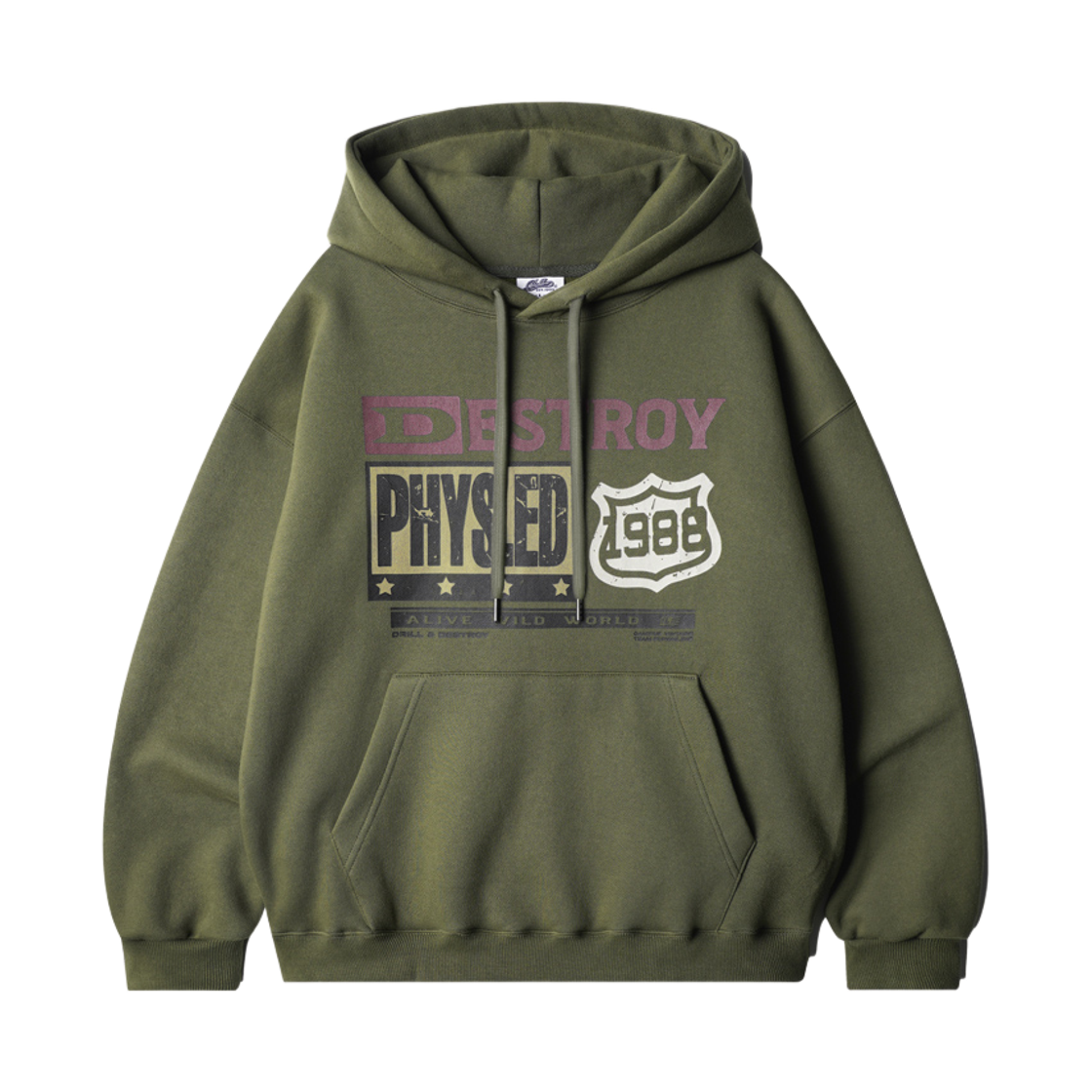 JIHD9203_khaki_29 PUNCHLINE The World Hoodie Khaki JIHD9203