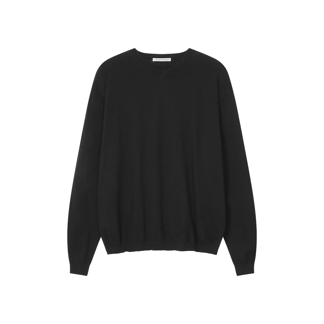 폴리테루 휴먼인덱스 라이트 브이넥 니트 블랙(Polyteru Human Index Light V-Neck Knit Black) - 1