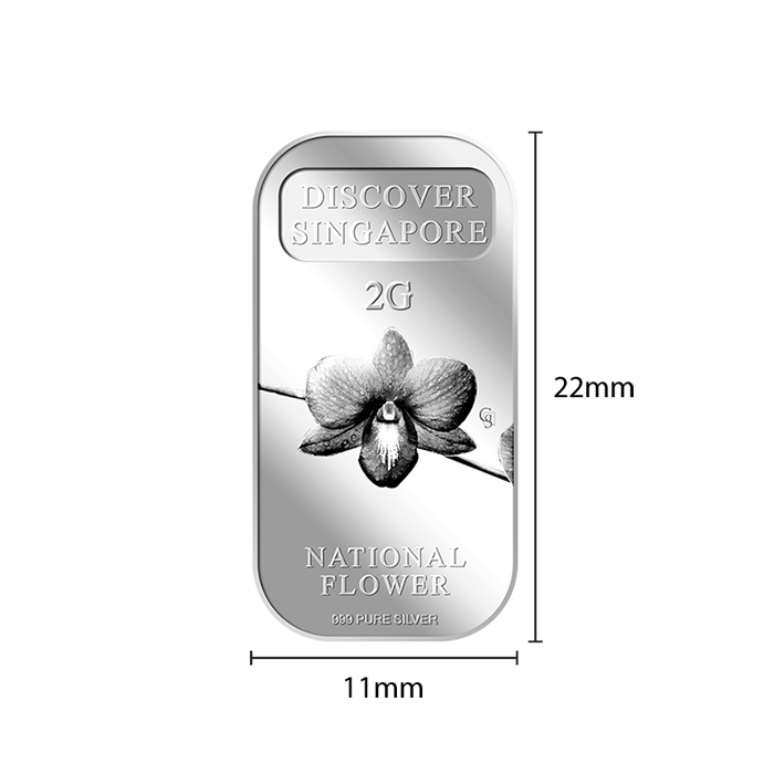 퓨어골드 24K 순금 싱가폴 프리미엄 실버바 2g 싱가포르 국화(puregoldsg Singapore National Flower 2G Silver Bar) - 4