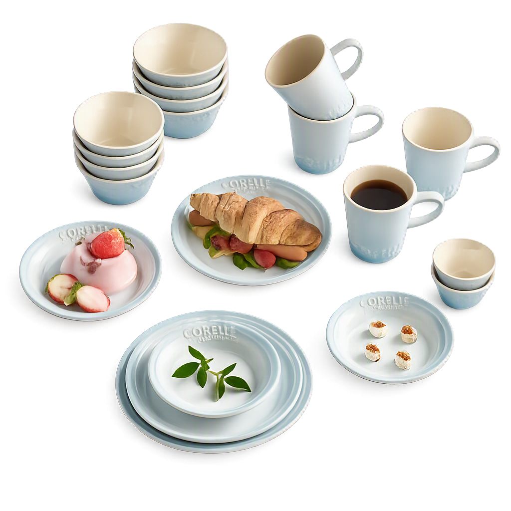 코렐 코디네이츠 브리즈스톤 20P_블루(Corelle Coordinates Breeze Stone 20‑Piece Set (Blue))