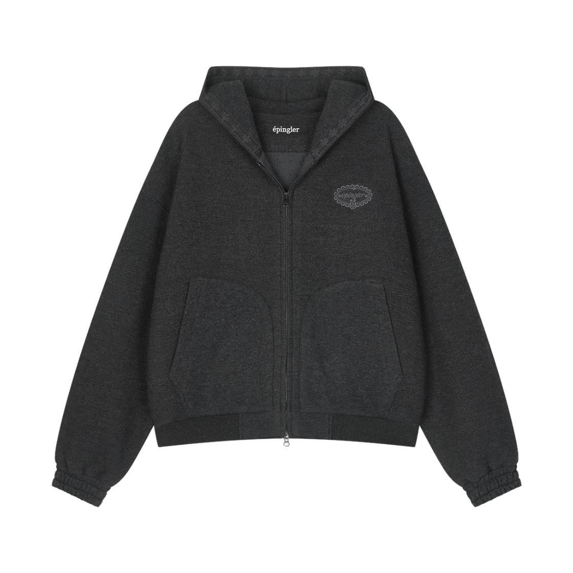 KW6DOTBEP06DG Epingler Women Wool Blend Laced Hoodie Charcoal - 26FW