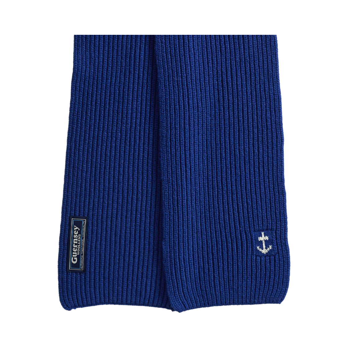 건지울른스 슈퍼파인 메리노울 앵커 머플러 블루(Guernsey Woollens Superfine Merino Wool Anchor Scarf Blue) - 2