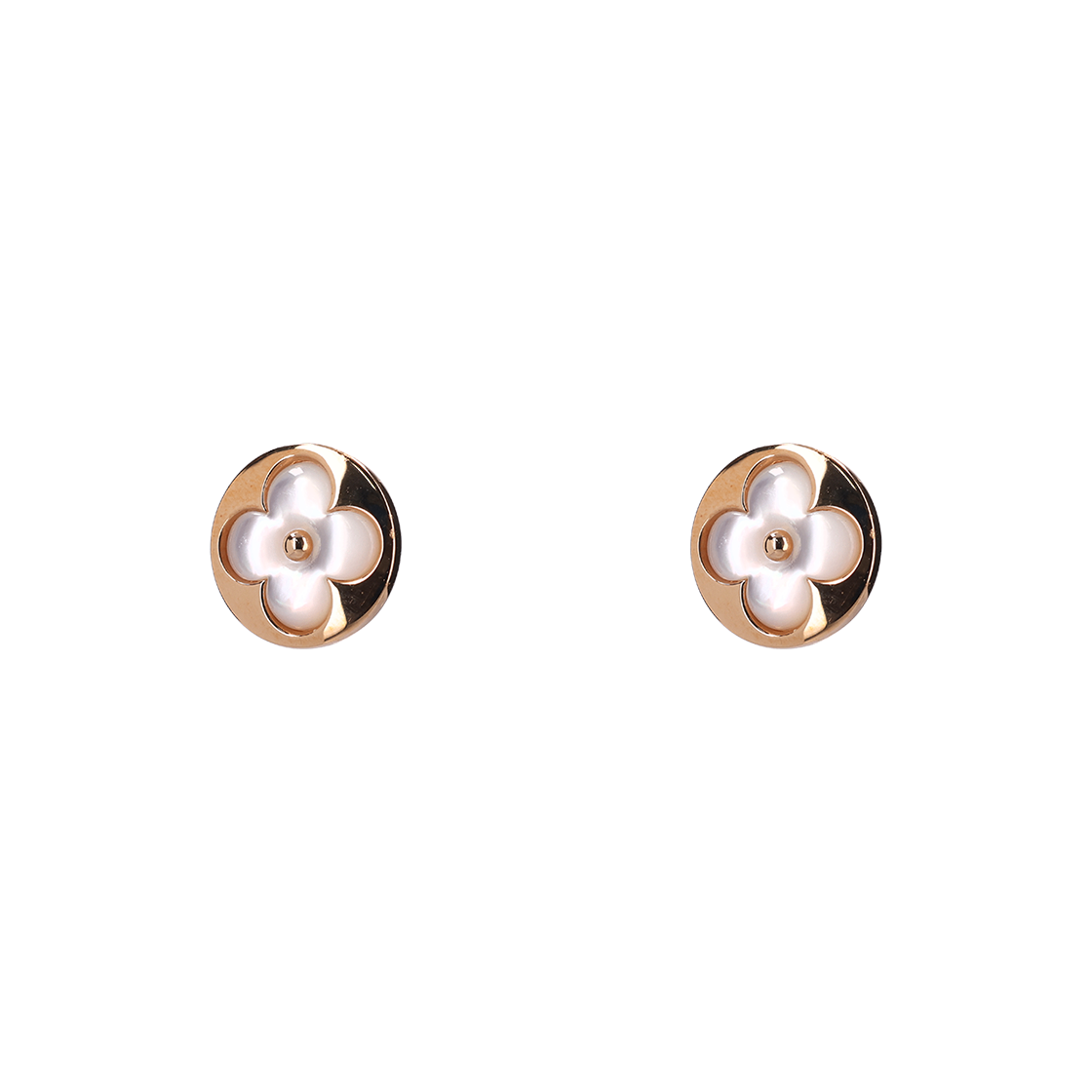 ITONMV9JFRK3 Louis Vuitton Color Blossom BB Ear Studs in 18K Pink Gold & White Mother of Pearl