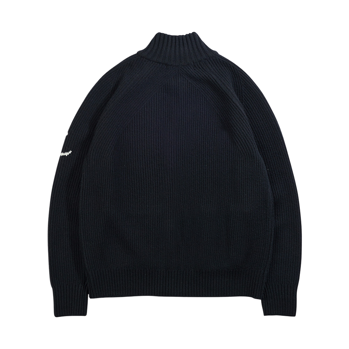 건지울른스 브리티쉬 립 투웨이 집업 스웨터 블랙(Guernsey Woollens British Rib Two Way Zip Sweater Black) - 2