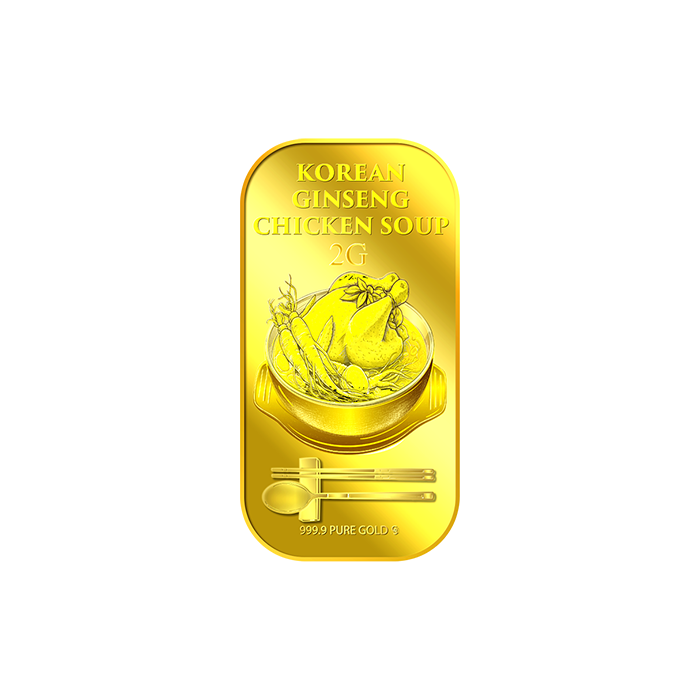 퓨어골드 24K 순금 싱가폴 프리미엄 골드바 2g 삼계탕(puregoldsg Korean Ginseng Chicken Soup 2G Gold Bar) - 1