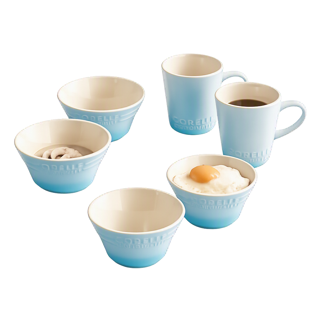 코렐 코디네이츠 브리즈스톤 6P_블루(Corelle Coordinates Breeze Stone 6‑Piece Set (Blue))