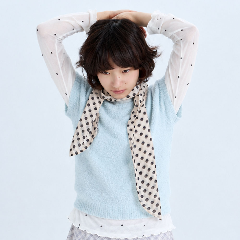 마크니 고고 도트 살랑 스카프 아이보리(MACNI Gogo Dot Sallang Scarf Ivory) - 3
