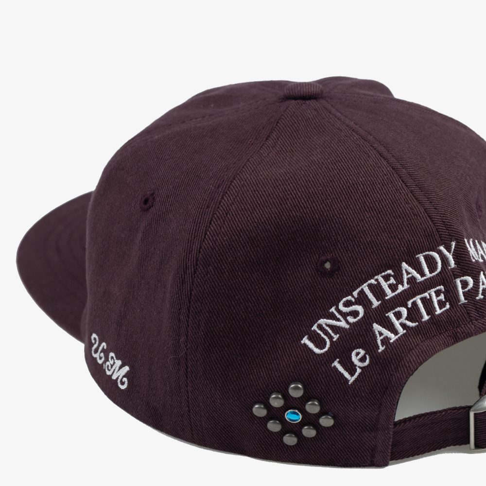 언스테디마켓 빈티지 볼캡 버건디(Unsteadymarket Vintage 6 Panel Cap_Burgundy) - 4