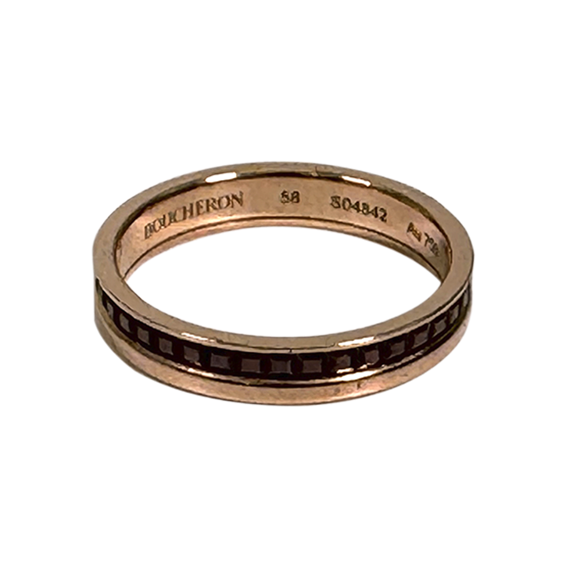 ITCOFOWG6F2D Boucheron Quatre Classic Wedding Band Ring in Pink Gold and Brown