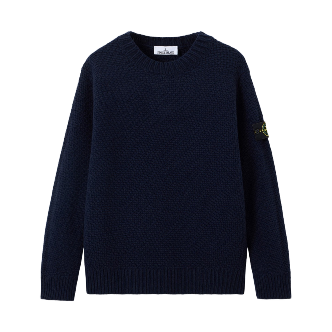 L2S1551000-55S02A3-V0020 Stone Island 5100055 Lambswool Loose-Fit Crewneck Jumper with Ribbed Trims Navy Blue - 26FW