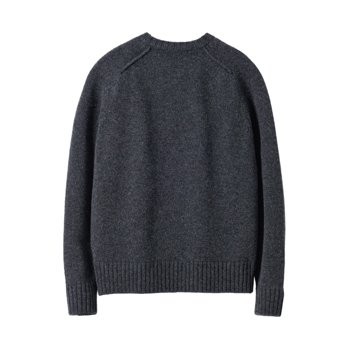 건지울른스 셔틀랜드울 스트럭쳐 새들 크루넥 스웨터 멜란지 차콜(Guernsey Woollens Shetland Wool Structure Saddle Crewneck Sweater Melange Charcoal) - 2