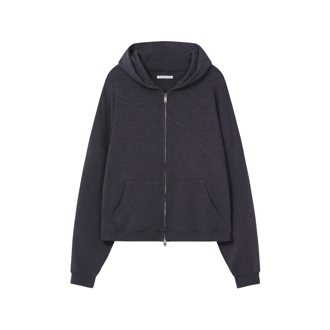 HM6LTL0251A1 Polyteru Human Index Light Zip Hoodie (Slub) Charcoal