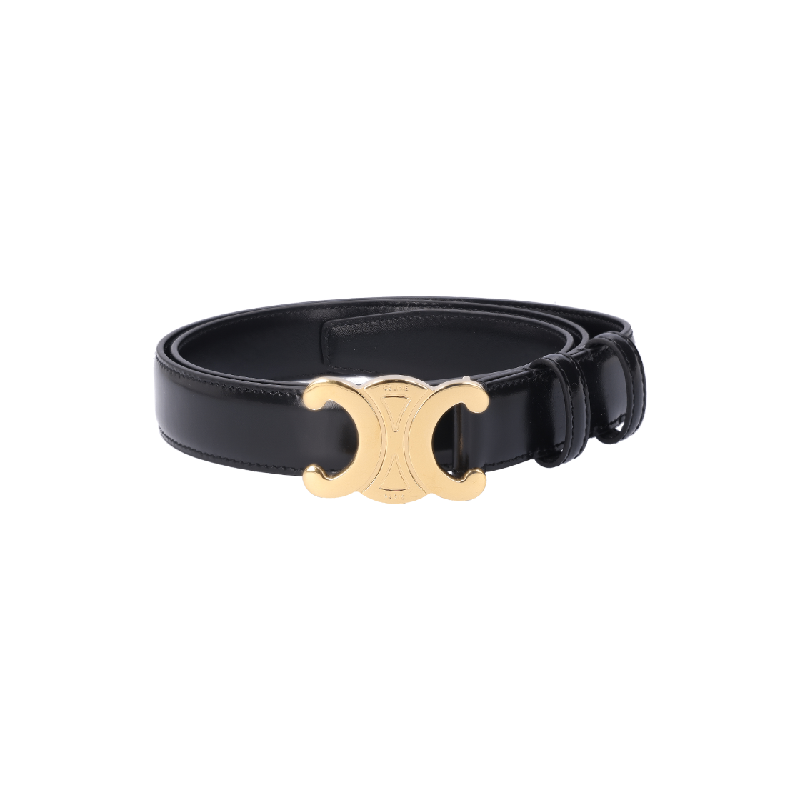 ITBLPRK548JC Celine Medium Triomphe Belt in Black Toriion Leather
