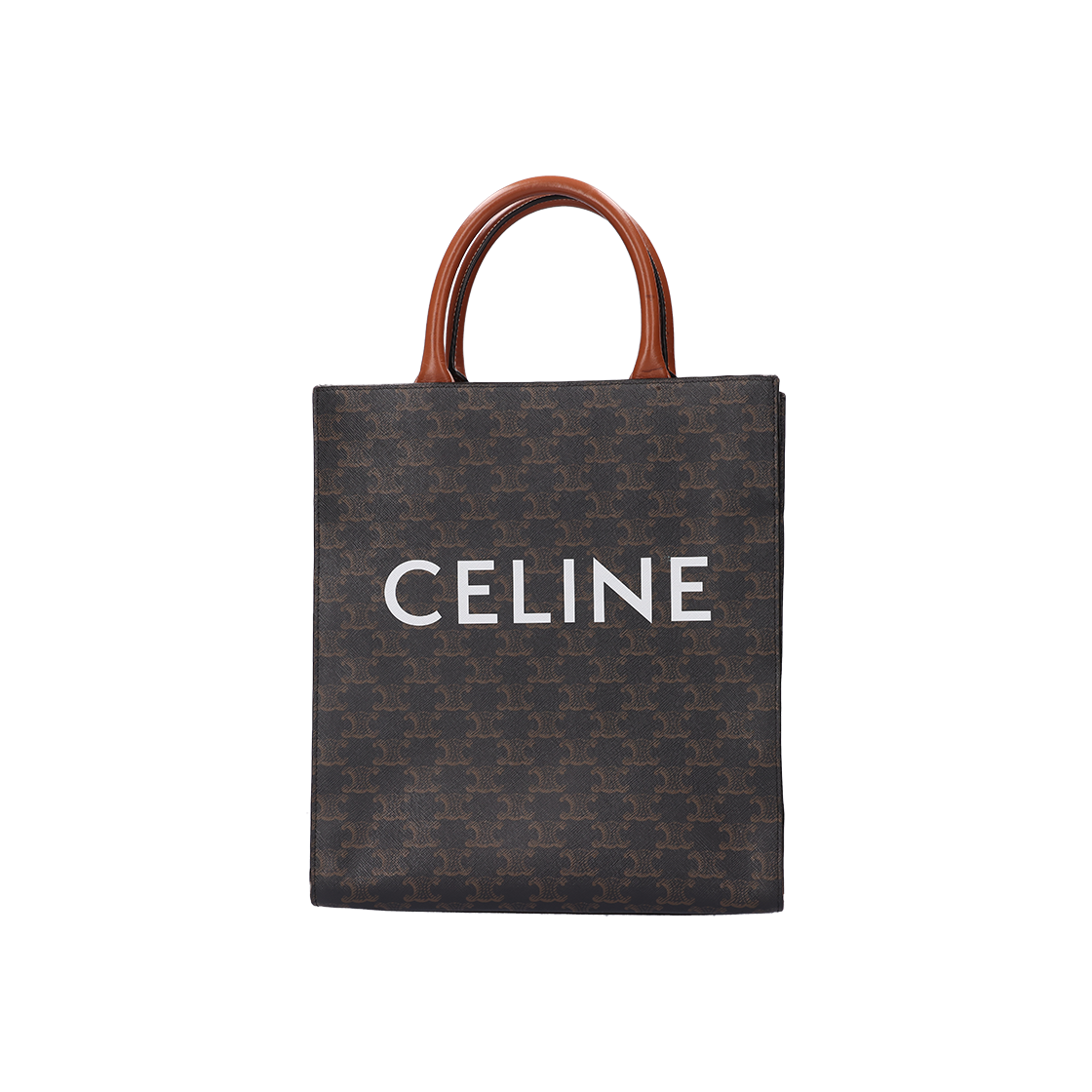 ITPS9C8HBN88 Celine Small Cabas Vertical Triomphe Canvas Calfskin Tan