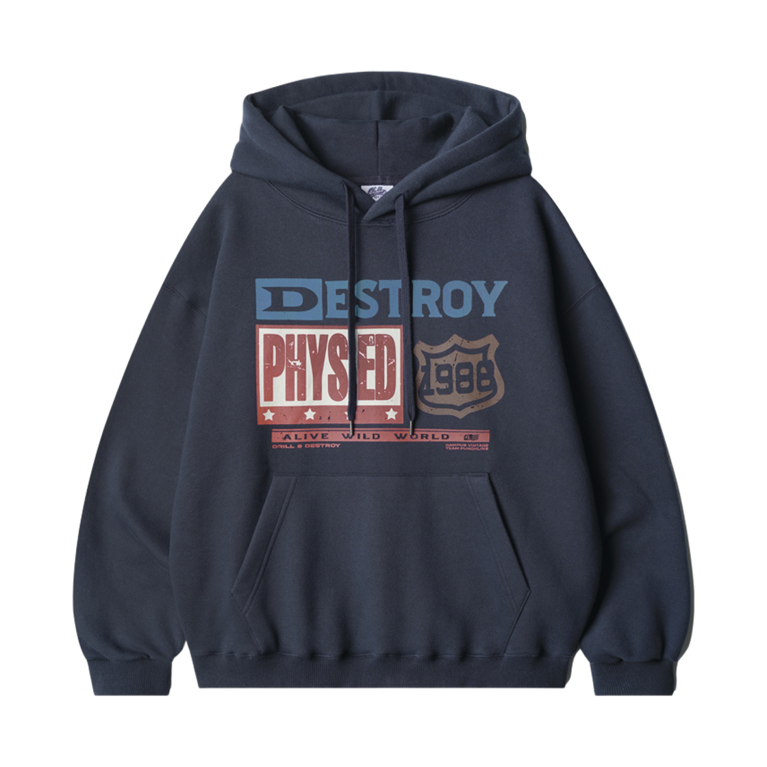 JIHD9203_navy_29 PUNCHLINE The World Hoodie Navy JIHD9203