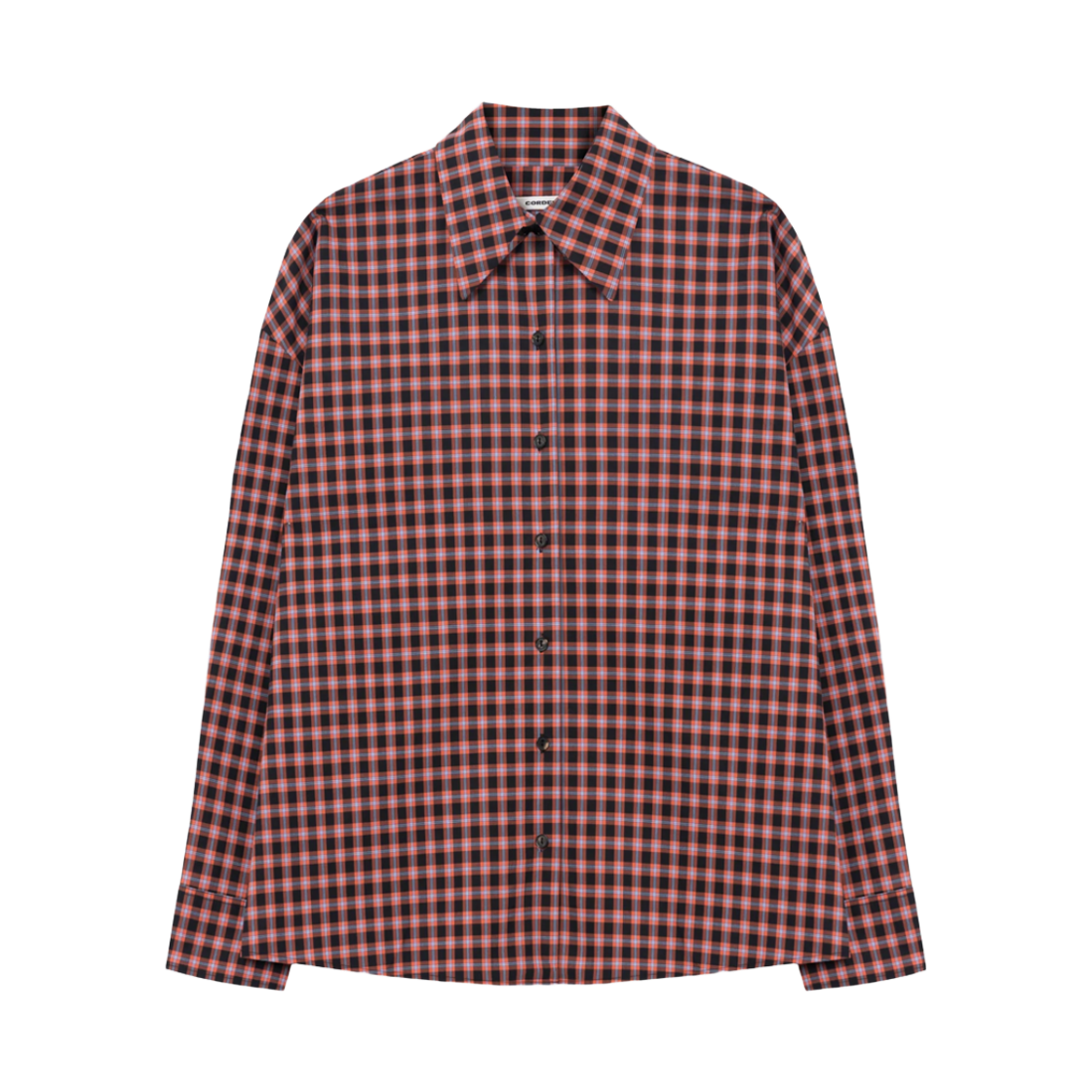 KW6DSHLCD17OG Cordera Women Checked Oversized Shirt Orange Black - 26FW