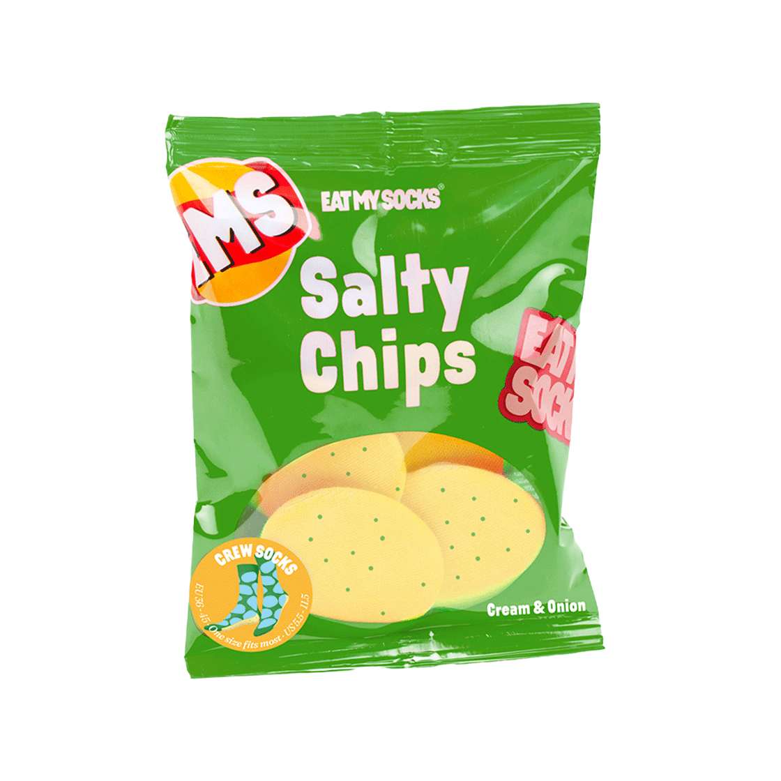 3D Salty Chips Green Eat My Socks 3D Salty Chips Green