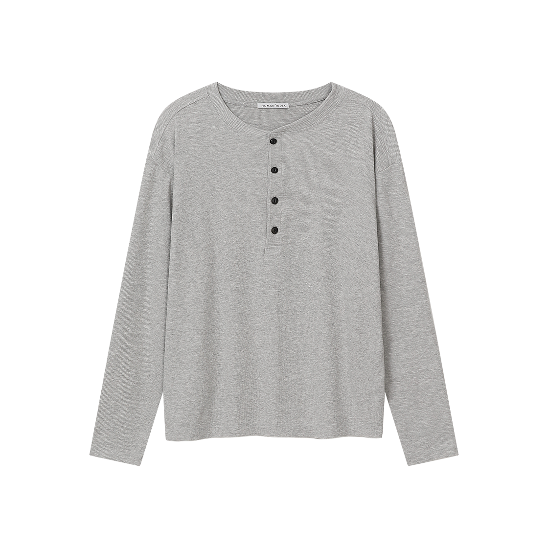 폴리테루 휴먼인덱스 헨리넥 롱 슬리브 멜란지 그레이(Polyteru Human Index Henley Neck Long Sleeves Melange Gray) - 1