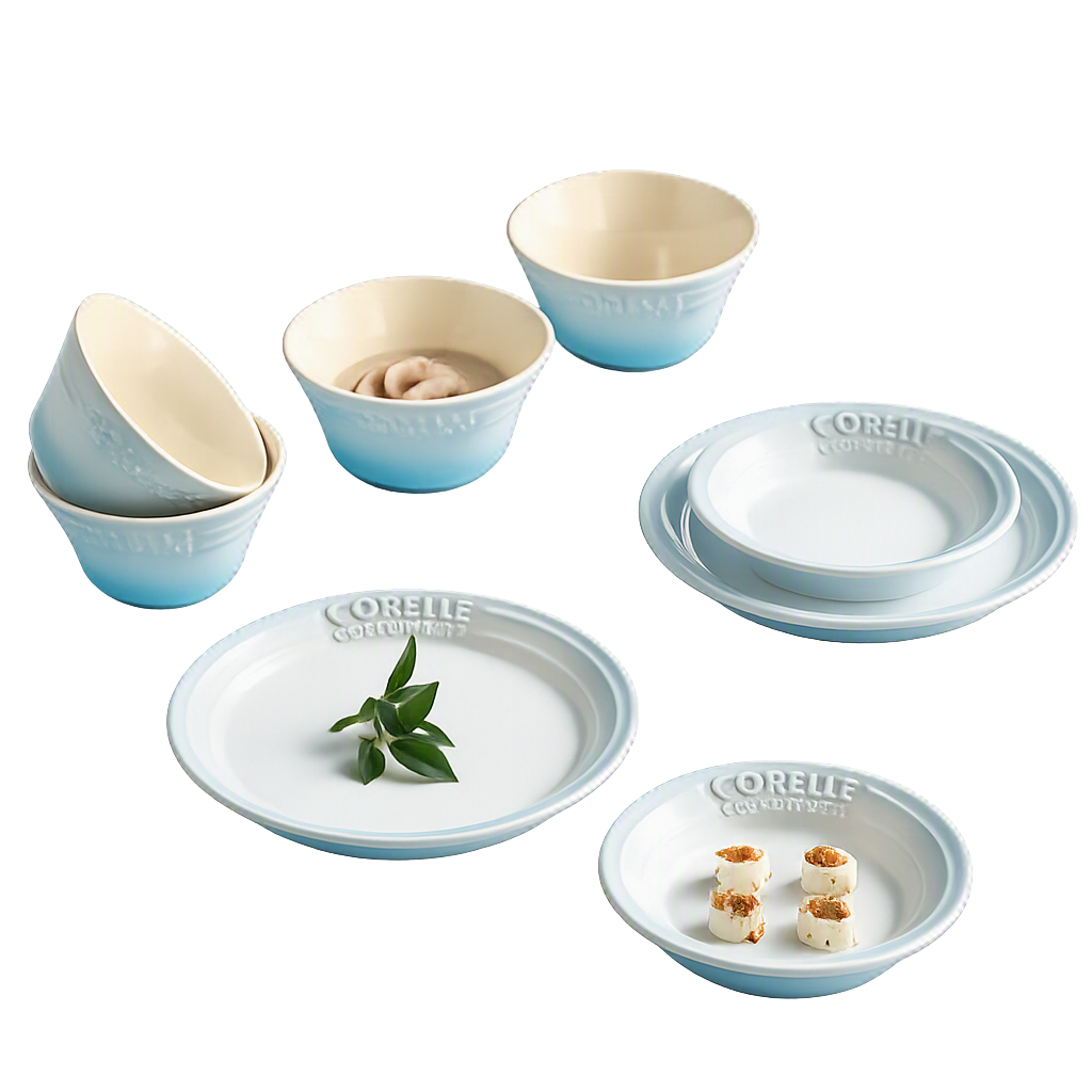코렐 코디네이츠 브리즈스톤 8P_블루(Corelle Coordinates Breeze Stone 8‑Piece Set (Blue))