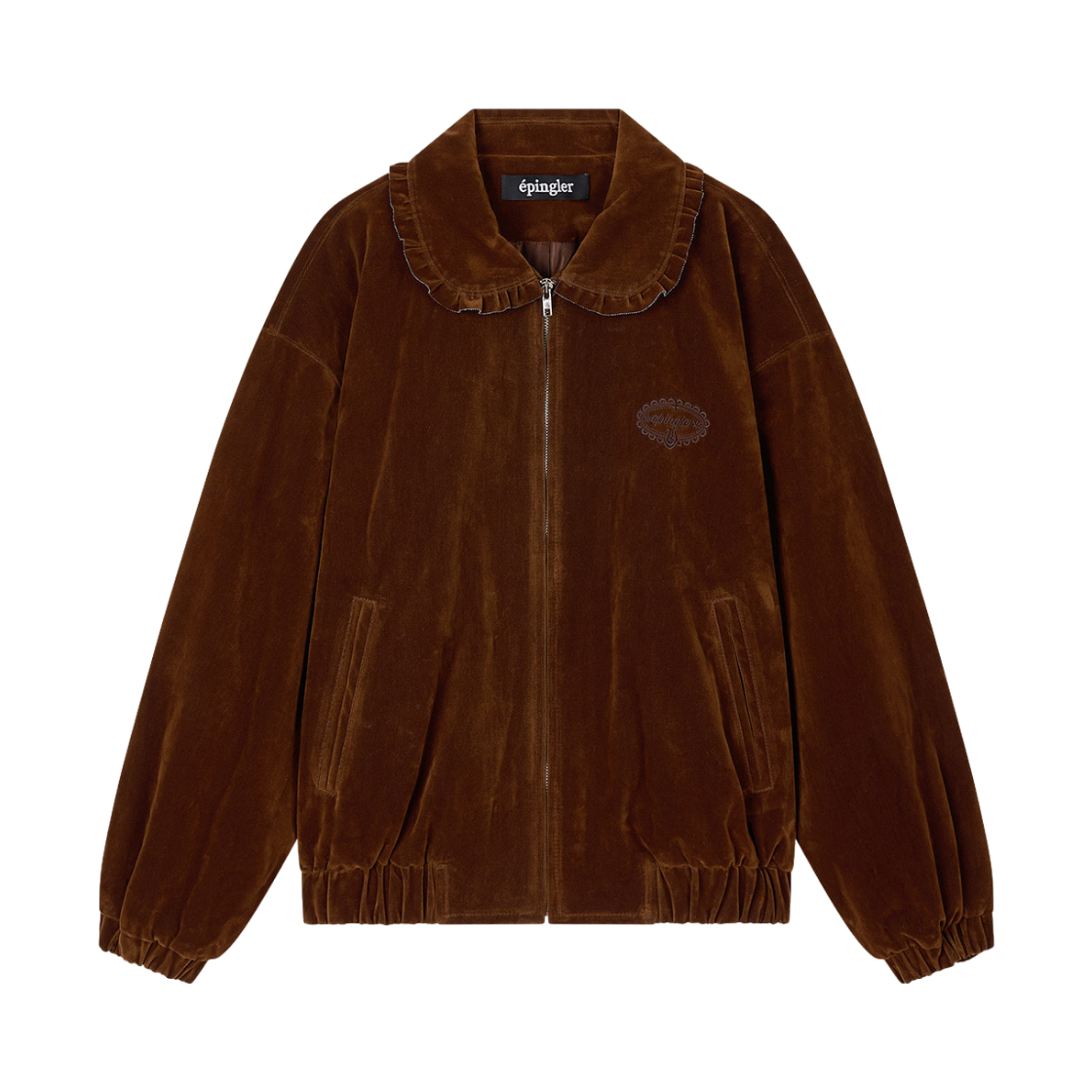 KW6DOTBEP02DB Epingler Women Velvet Denim Bomber Jacket Cognak - 26FW