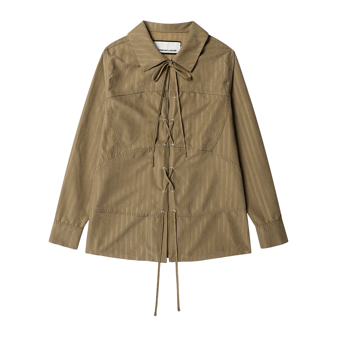 더바이닐하우스 웨스턴 타이드 스웨이드 셔츠(W) 브라운(Thevinylhouse Western Tied Suede Shirts(W) Brown) - 1