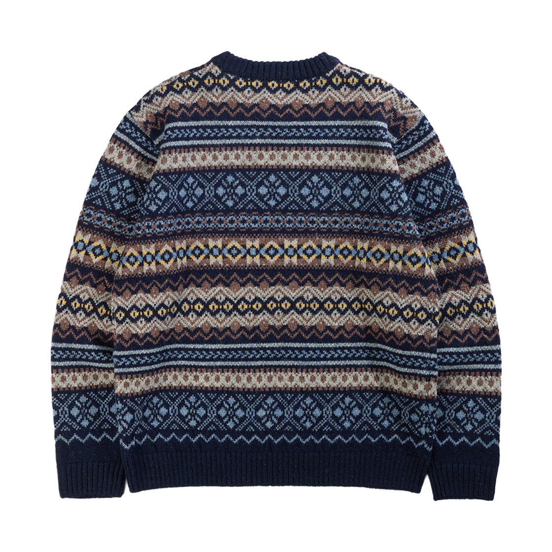 건지울른스 포트도일 페어아일 크루넥 스웨터 네이비(Guernsey Woollens Fort Doyle Fair Isle Crewneck Sweater Navy) - 2