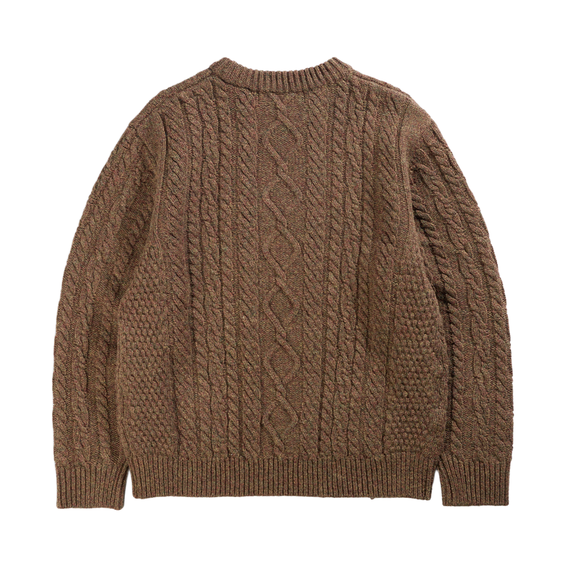 건지울른스 셔틀랜드울 아란 포켓 스웨터 모스 브라운(Guernsey Woollens Shetland Wool Aran Pocket Sweater Moss Brown) - 2