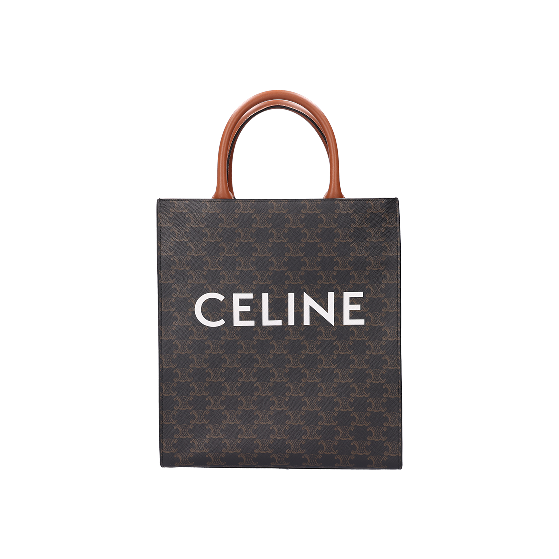 IT8ACKFD3KTT Celine Small Cabas Vertical Triomphe Canvas Calfskin Tan