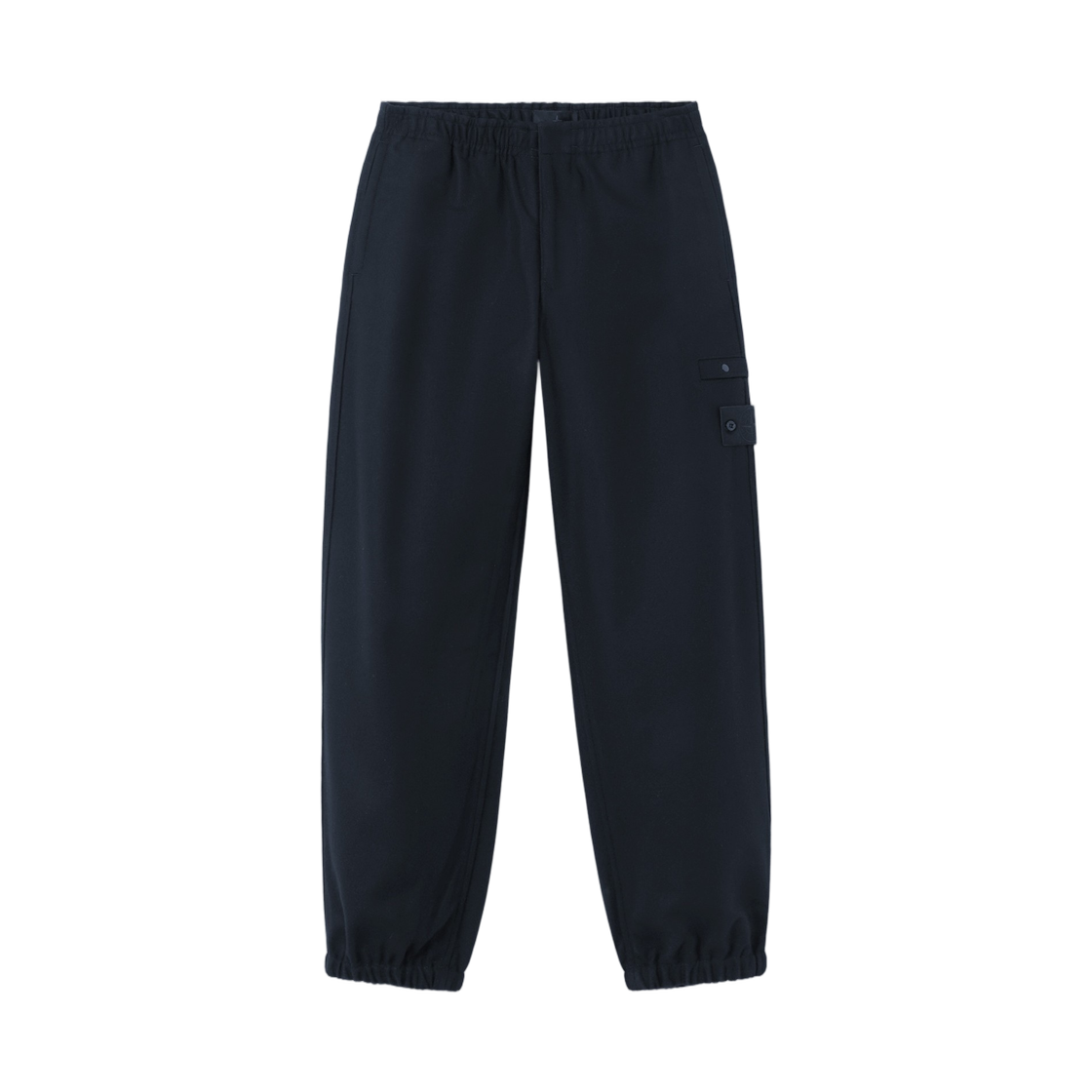L2S1531000-24S0F24-V0020 Stone Island 3100024 Wool Nylon Flannel_S.I. Ghost Loose-Fit Joggers with Elasticated Cuffs Navy Blue - 26FW