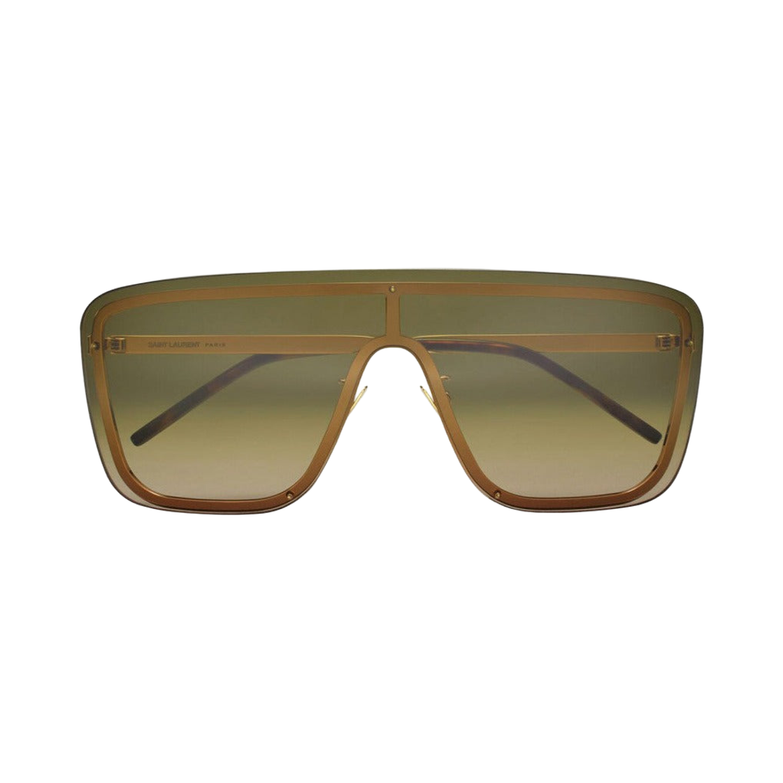 SL-364-MASK-007 Saint Laurent SL 364 Mask Sunglasses Green Gold