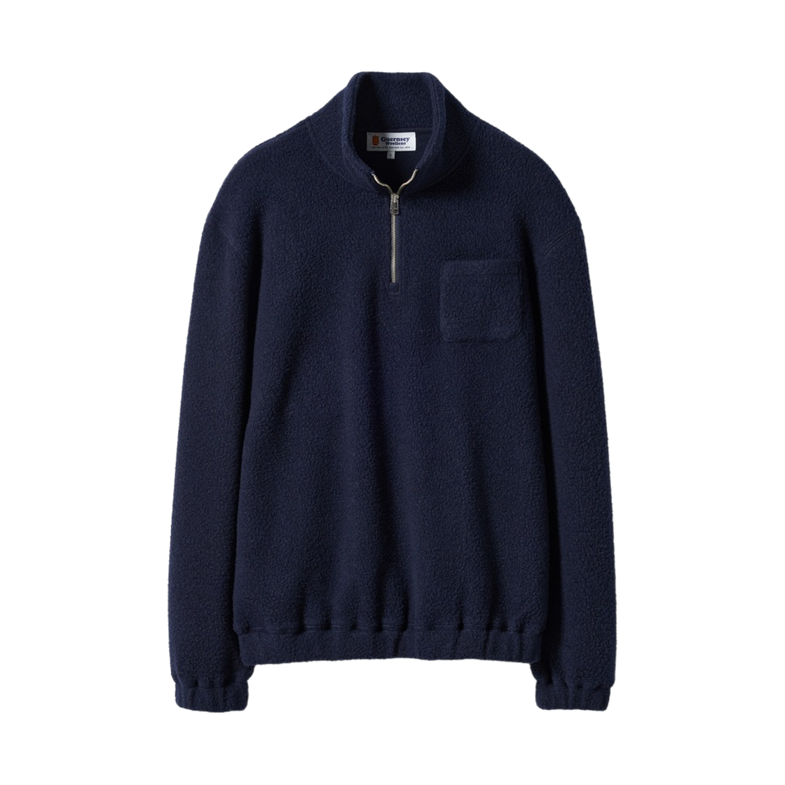 GW26CJK02-NV Guernsey Woollens Goose Down Hybrid Hooded Zip Up Sweater Navy