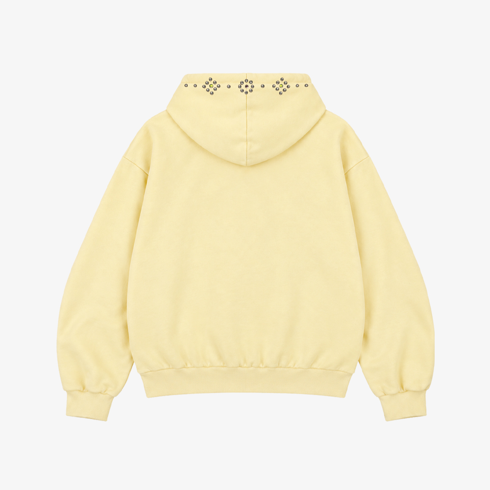 언스테디마켓 레인스톤 후드집업 레몬(Unsteady Market Rhinestone Zip-Up Hoodie_Lemon) - 2