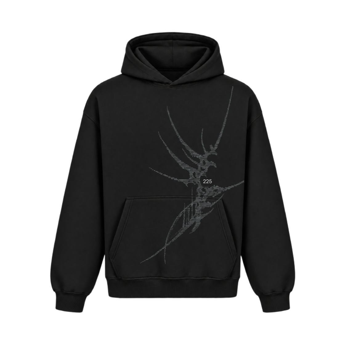 26fw-1-hth-bk 225 Halftone line Hoodie Black